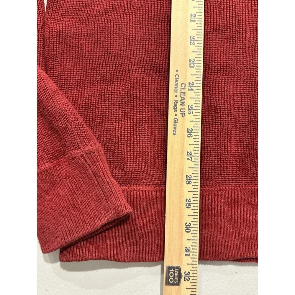 Eddie Bauer 1/4 Zip Knit 100% Cotton Pullover Sweater Men's‎ Size Large Dark Red